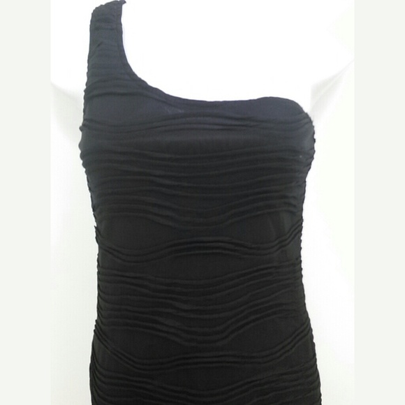 Junior Small Black Dress One Shoulder Bodycon - Picture 2 of 6